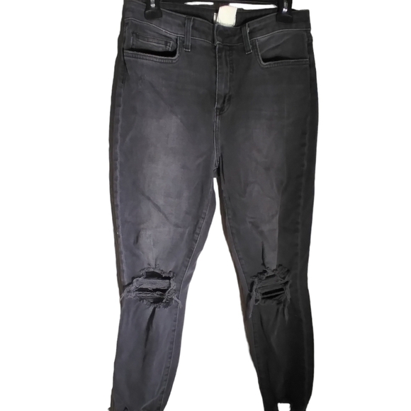 L'AGENCE Denim - L'Agence black distressed denim  jeans